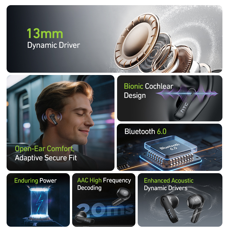 HTC NE94 Gaming TWS Earphones  - Wireless Earbuds Tws ulasan dan harga