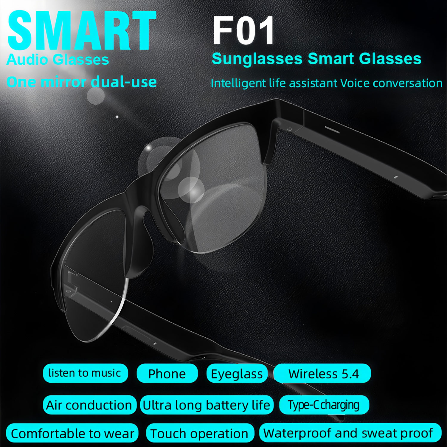 Smart Audio Sunglasses Bluetoo - Bluetooth Headset On Ear ulasan dan harga